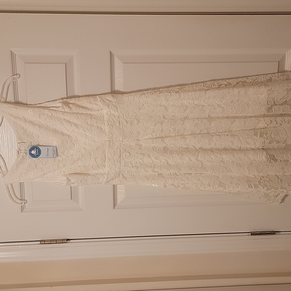 Elegant Creamy White Lace Dress